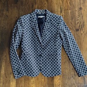 Michael Kors Navy Blazer Jacket with White Circle Pattern
